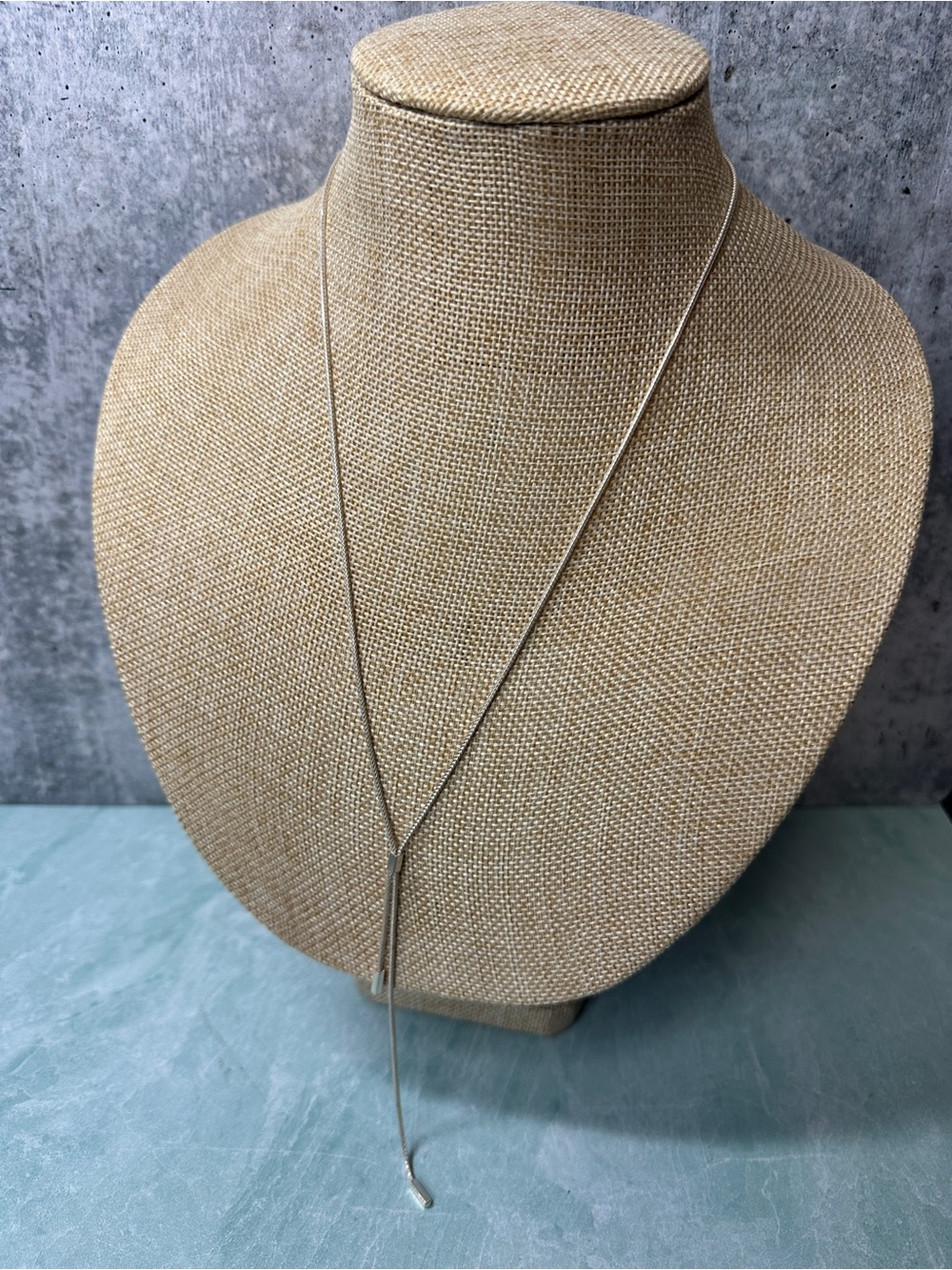 Sterling Silver Y-Chain Lariat Necklace Adjustable Sliding Point